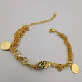 24K Gold Plated Multi Strand Double Coin Bracelet - Offer Hunts