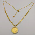 24K Gold Plated Crystal Coin Necklace - Offer Hunts