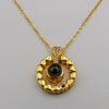 18K Yellow Gold Plated [I Love You in 100 Languages] Round Mini Heart Lens Necklace - Offer Hunts