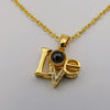 18K Yellow Gold Plated [I Love You in 100 Languages] Love Lens Necklace - Offer Hunts
