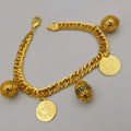 24K Gold Plated Egg Ball Coin Bracelet - Offer Hunts