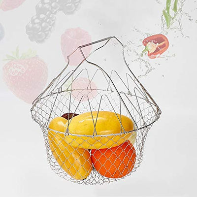 Chef Basket - Foldable Steam Rinse Strain Fry Basket - Offer Hunts