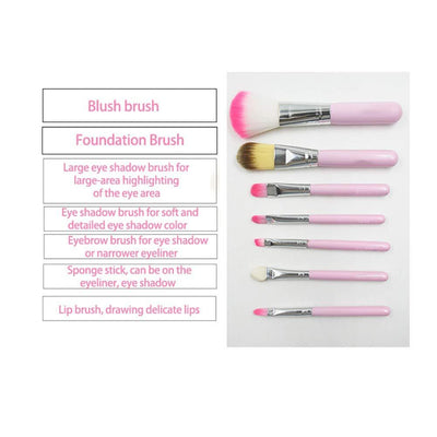 Hello Kitty 7PCS Makeup Brush Set (Pink/Black) - Offer Hunts