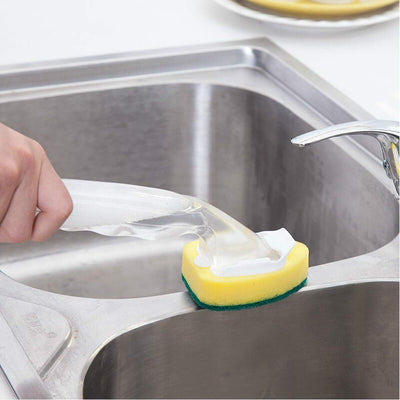 Dish Scrubber with Handle and Soap Dispenser Heavy Duty Dish Brush - Offer Hunts