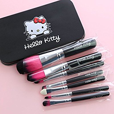 Hello Kitty 7PCS Makeup Brush Set (Pink/Black) - Offer Hunts
