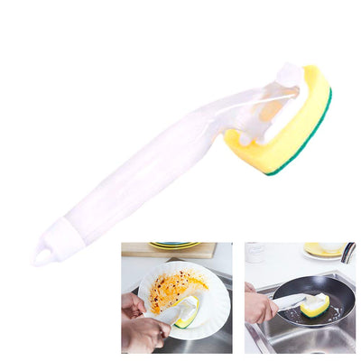 Dish Scrubber with Handle and Soap Dispenser Heavy Duty Dish Brush - Offer Hunts