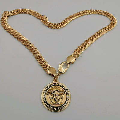 18K Rose Gold Plated 3D Vers.ace Chain Necklace - Offer Hunts
