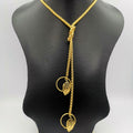24K Gold Plated Dual Leaf Danglers Necklace - Offer Hunts