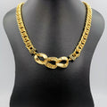 24K Gold Plated Interconnected Chain Necklace - Offer Hunts