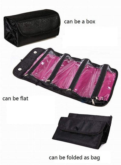 Makeup Bag Cosmetic Hanging Organizer Roll N Go Roll Up Foldable Case - Offer Hunts