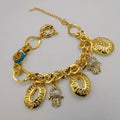 24K Gold Plated Crystal Hand of God Chain Bracelet - Offer Hunts