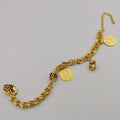 24K Gold Plated Double Coin Dangler Bracelet - Offer Hunts