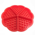 Silicone Waffle Baking Molds Mini Heart Waffle Mold Muffin Mould - Red - Offer Hunts
