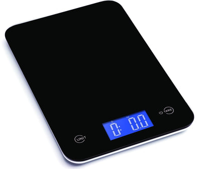 Professional Digital Kitchen Scale (8 kg Edition), Tempered Glass in Elegant Black - Offer Hunts