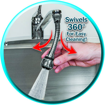 Turbo Flex 360 Instant Hands Free Faucet Swivel Spray Sink Hose - As Seen on TV - Offer Hunts
