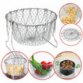 Chef Basket - Foldable Steam Rinse Strain Fry Basket - Offer Hunts