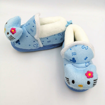 Cute Kitty Shoes for 6-12 Months Baby Boys and Girls - Fluffy Foam Anti Slip (Pink/Blue/Brown) - Offer Hunts