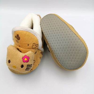 Cute Kitty Shoes for 6-12 Months Baby Boys and Girls - Fluffy Foam Anti Slip (Pink/Blue/Brown) - Offer Hunts