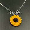 Sunflower Necklace - Silver (Orange Flower) - Offer Hunts
