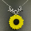 Sunflower Necklace - Silver (Yellow Flower) - Offer Hunts