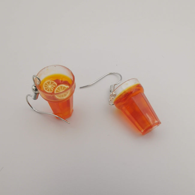 Orange Juice Glass Earrings - Offer Hunts