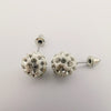 White Pava Stone Crystal Earrings Stud - Offer Hunts