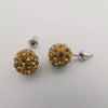 Mocha Pava Stone Crystal Earrings Stud - Offer Hunts