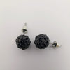 Black Pava Stone Crystal Earrings Stud - Offer Hunts