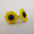 Yellow Sunflower Earrings Stud - Offer Hunts