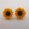 Orange Sunflower Earrings Stud - Offer Hunts