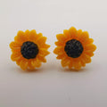 Orange Sunflower Earrings Stud - Offer Hunts