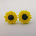 Yellow Sunflower Earrings Stud - Offer Hunts