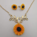 Sunflower Pearl Necklace and Earrings Set - Multiple Colors - Offer Hunts