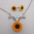 Sunflower Pearl Necklace and Earrings Set - Multiple Colors - Offer Hunts