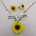 Sunflower Pearl Necklace and Earrings Set - Multiple Colors - Offer Hunts