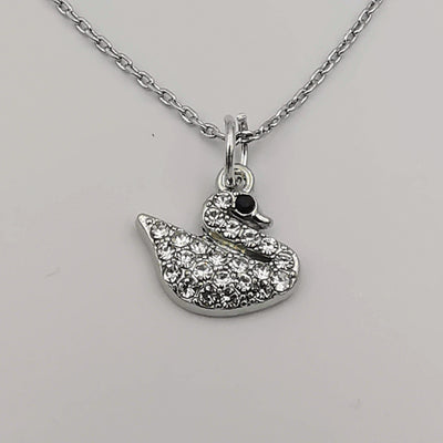 Swan Necklace with CZ Crystals - Offer Hunts