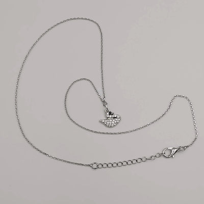 Swan Necklace with CZ Crystals - Offer Hunts