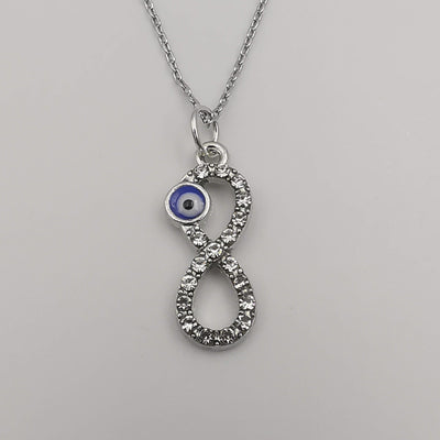 Infinity Evil Protection Necklace with CZ Crystals - Offer Hunts