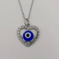 Heart Evil Protection Necklace with CZ Crystals - Offer Hunts