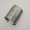 Multi Strand Cuff Bracelet Bangle - Adjustable Size - SILVER - Offer Hunts