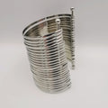 Multi Strand Cuff Bracelet Bangle - Adjustable Size - SILVER - Offer Hunts