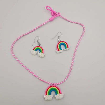Rainbow Necklace and Earrings Set - Offer Hunts
