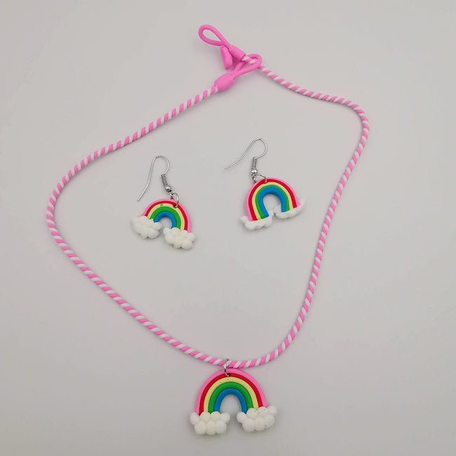 Rainbow Necklace and Earrings Set - Offer Hunts