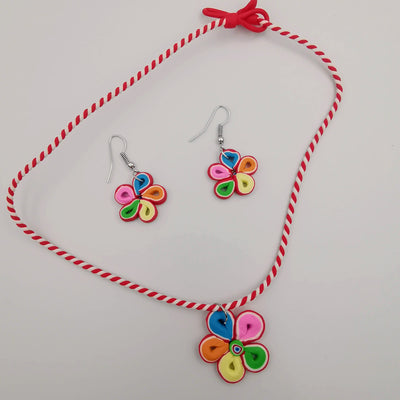 Flower Petals Necklace and Earrings Set - Offer Hunts