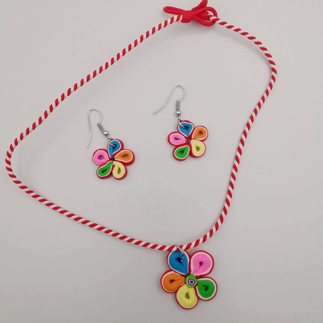 Flower Petals Necklace and Earrings Set - Offer Hunts