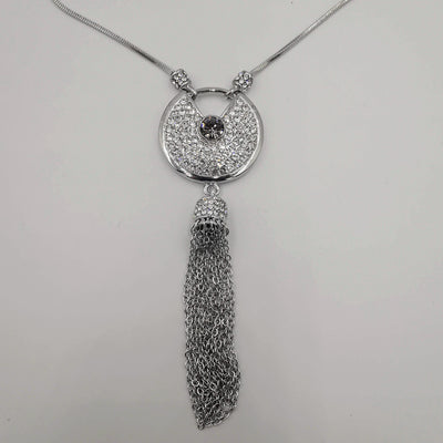 Majesty Necklace - Silver with Crystals - Offer Hunts
