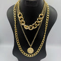 Multi Layer Golden Chain with Coin Pendant - Offer Hunts