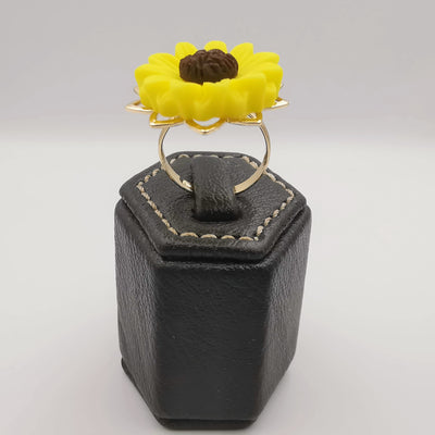 Sunflower Ring - Adjustable Size - Orange/Yellow and Silver/Gold Variations - Offer Hunts