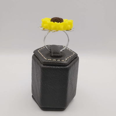 Sunflower Ring - Adjustable Size - Orange/Yellow and Silver/Gold Variations - Offer Hunts
