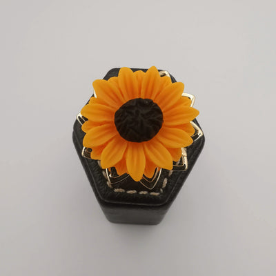 Sunflower Ring - Adjustable Size - Orange/Yellow and Silver/Gold Variations - Offer Hunts